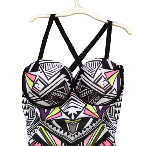 Ekouaer Geometric Print One Piece Bathing Suit S - Picture 3 of 8